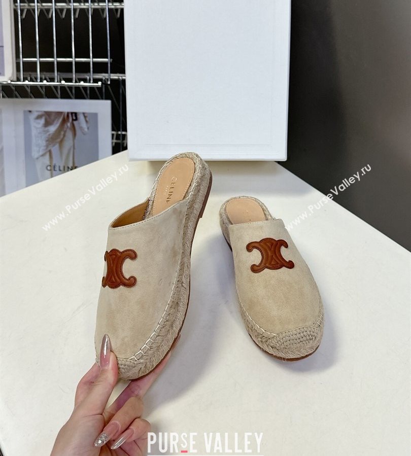 Celine Platform Les Espadrilles Mules in Suede Beige 2025 (HQG-250709099)