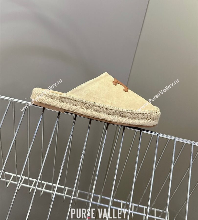Celine Platform Les Espadrilles Mules in Suede Beige 2025 (HQG-250709099)