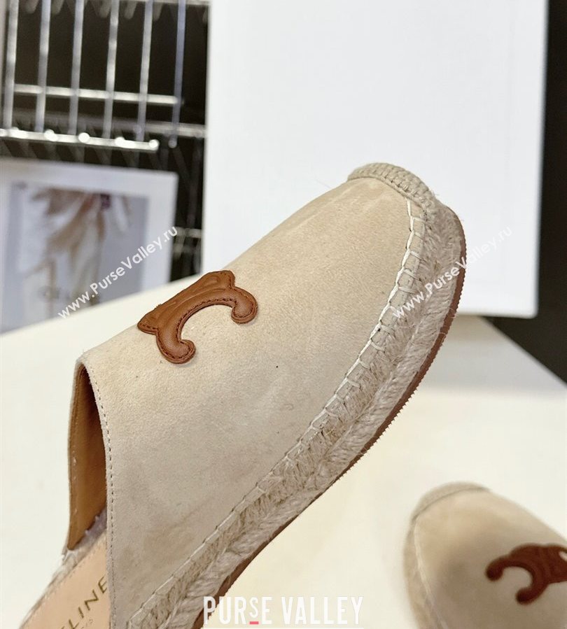 Celine Platform Les Espadrilles Mules in Suede Beige 2025 (HQG-250709099)