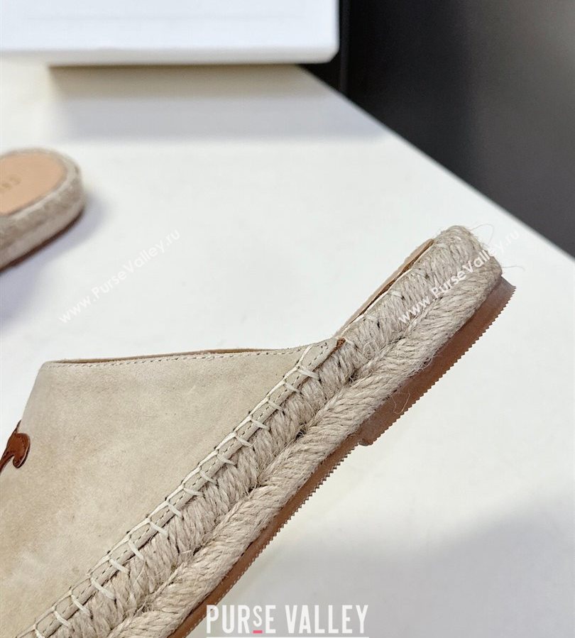 Celine Platform Les Espadrilles Mules in Suede Beige 2025 (HQG-250709099)