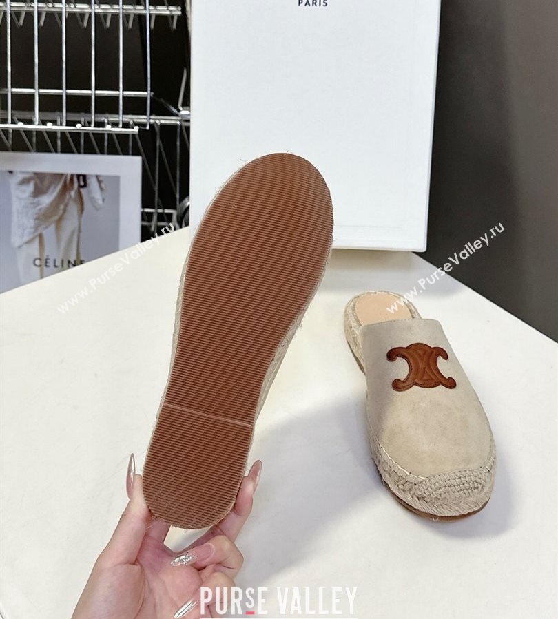 Celine Platform Les Espadrilles Mules in Suede Beige 2025 (HQG-250709099)