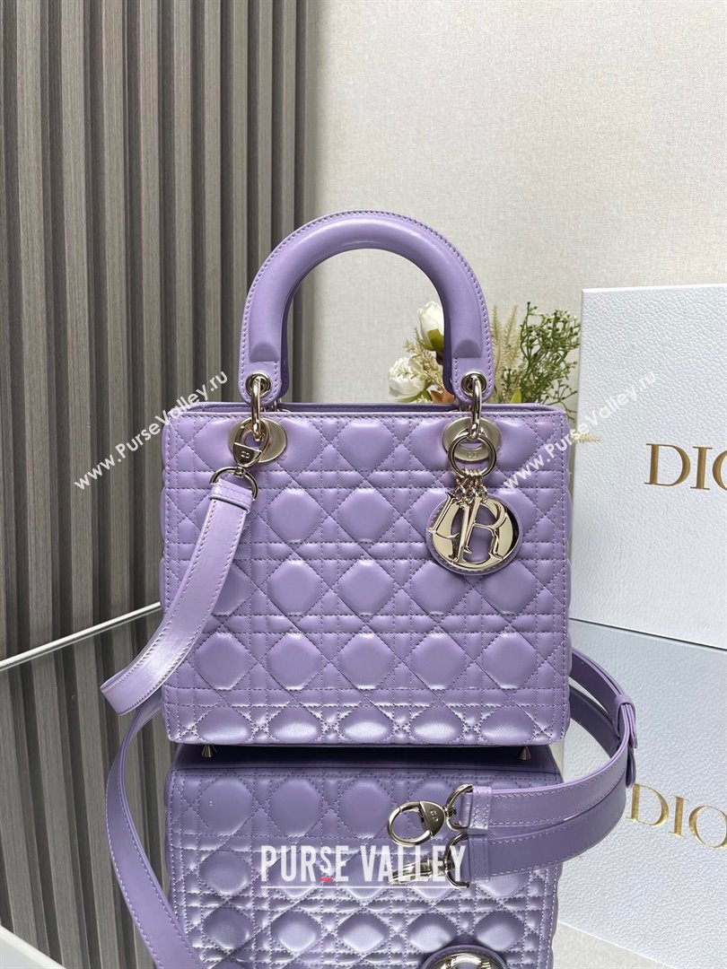 Dior Medium Lady Dior Bag in Purple Cannage Lambskin 2024 (XXG-24110817)