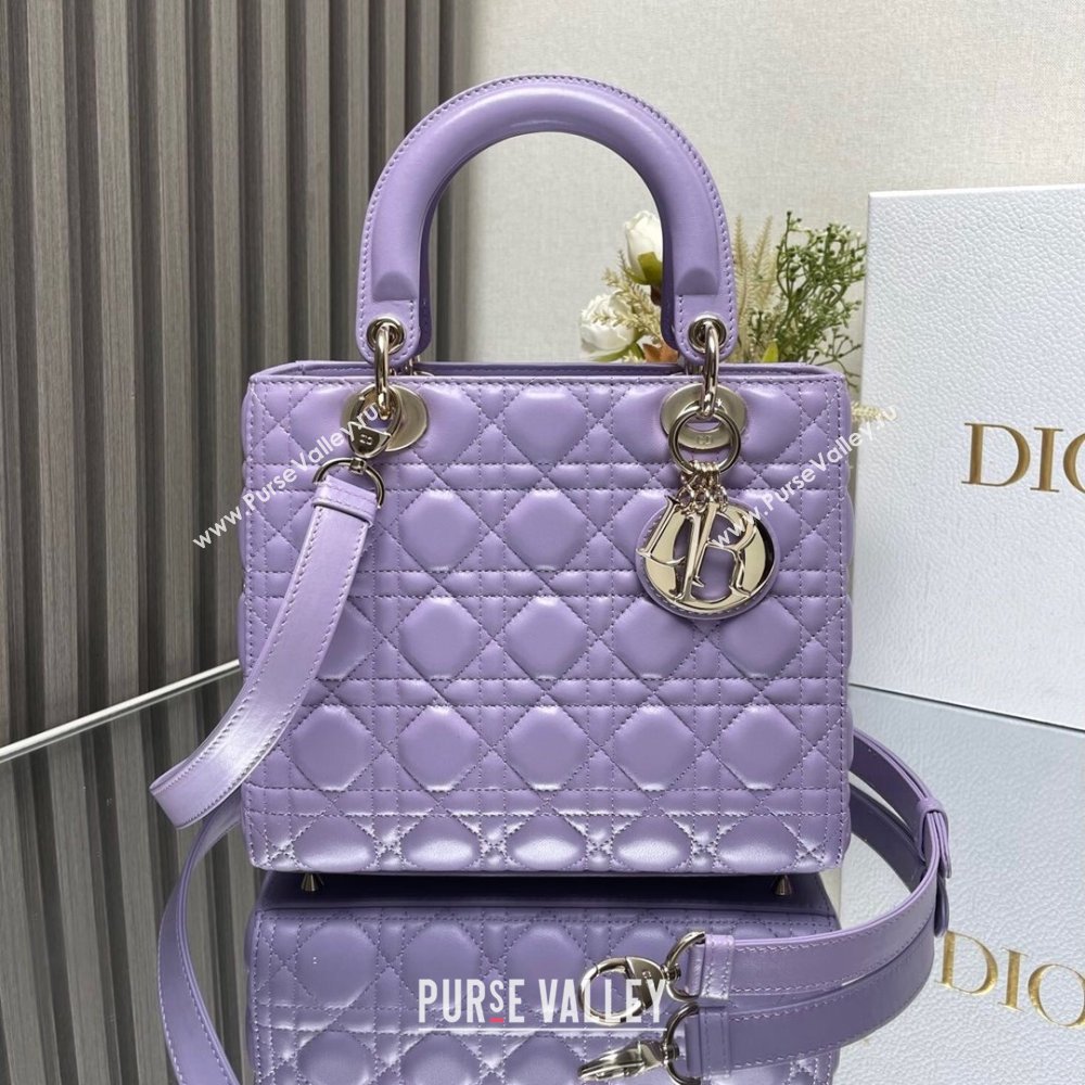 Dior Medium Lady Dior Bag in Purple Cannage Lambskin 2024 (XXG-24110817)