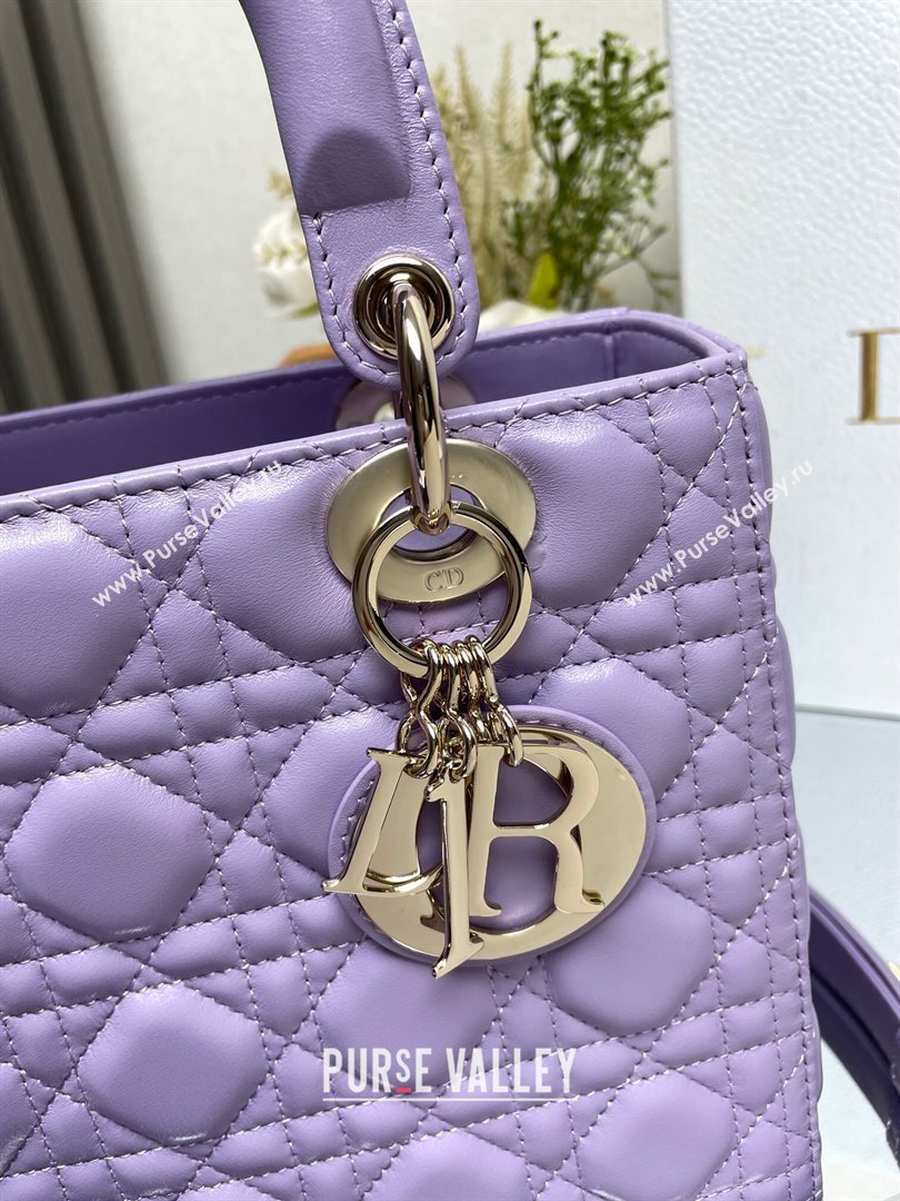 Dior Medium Lady Dior Bag in Purple Cannage Lambskin 2024 (XXG-24110817)