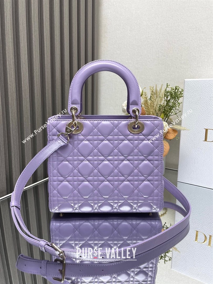 Dior Medium Lady Dior Bag in Purple Cannage Lambskin 2024 (XXG-24110817)