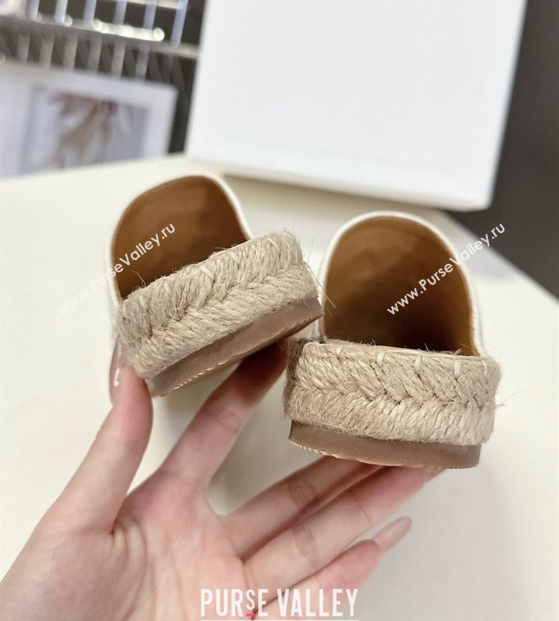 Celine Platform Les Espadrilles Mules in Cotton Canvas White 2025 (HQG-250709100)