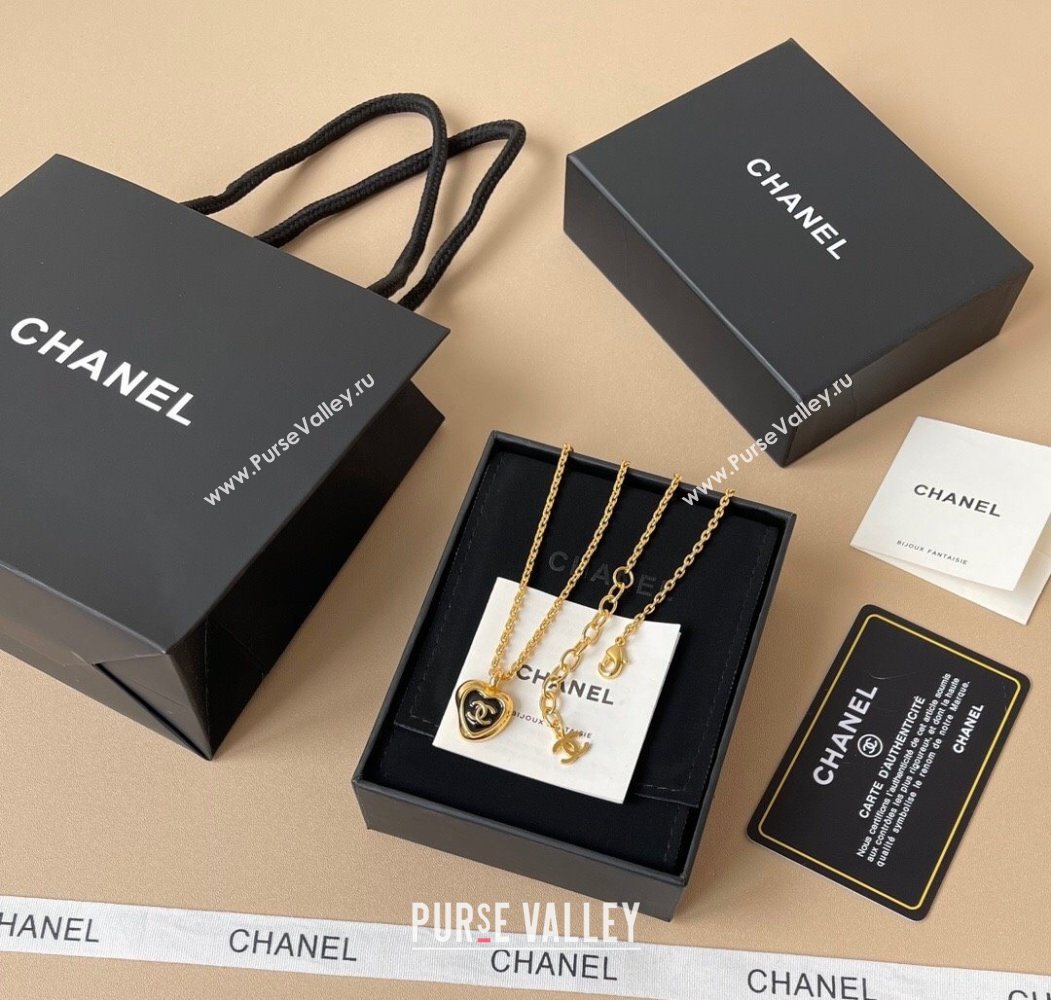 Chanel Pendant Necklace Black/Gold 2025 0724 (YF-250725127)