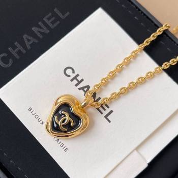 Chanel Pendant Necklace Black/Gold 2025 0724 (YF-250725127)