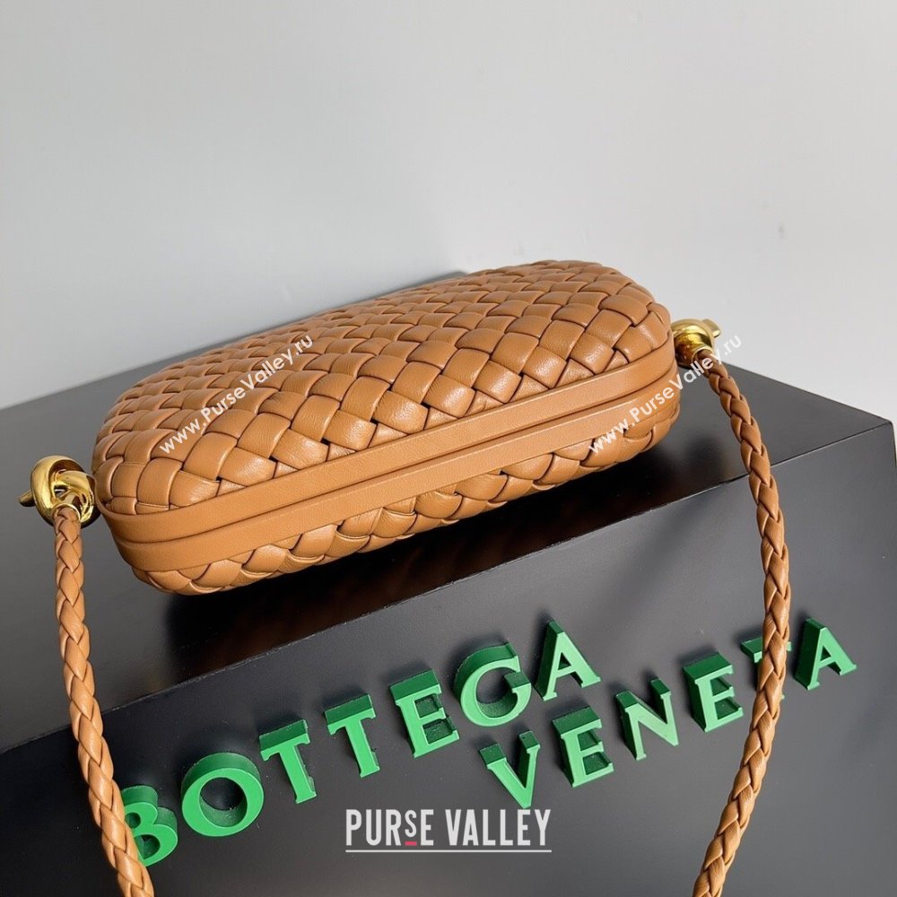 Bottega Veneta Knot On Strap in Padded Intreccio Leather 717623 Brown 2023 (MS-23101603)