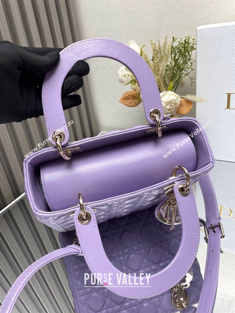 Dior Medium Lady Dior Bag in Purple Cannage Lambskin 2024 (XXG-24110817)