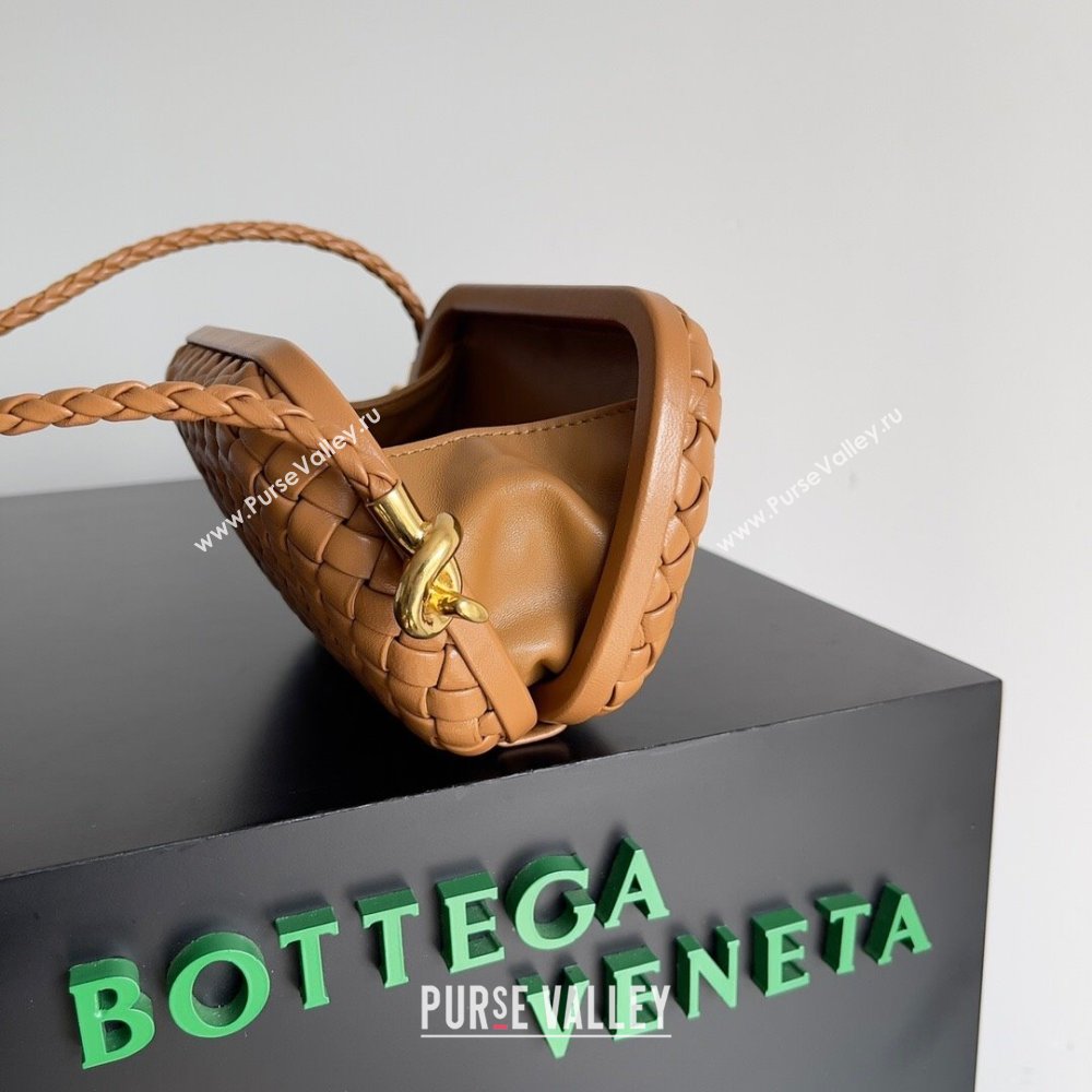 Bottega Veneta Knot On Strap in Padded Intreccio Leather 717623 Brown 2023 (MS-23101603)