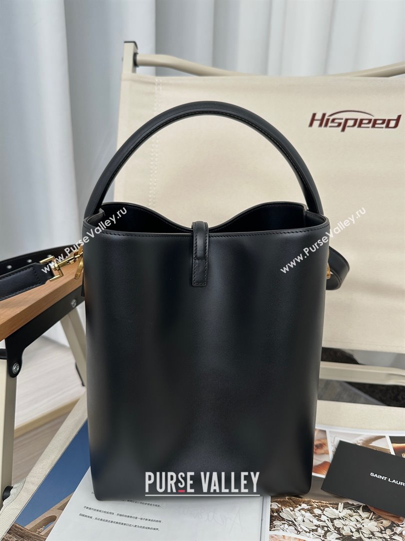 Saint Laurent Le 37 Bucket Bag in Shiny Leather 742828 Black 2024 Top Quality (HONGS-24061808)