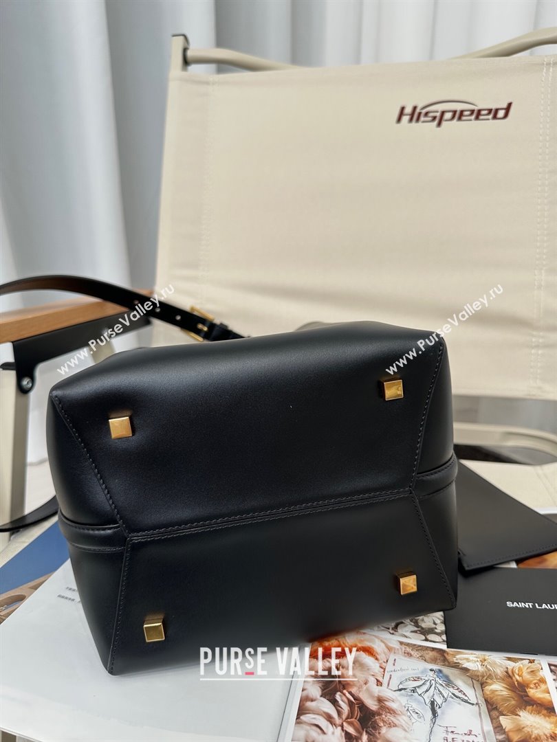 Saint Laurent Le 37 Bucket Bag in Shiny Leather 742828 Black 2024 Top Quality (HONGS-24061808)