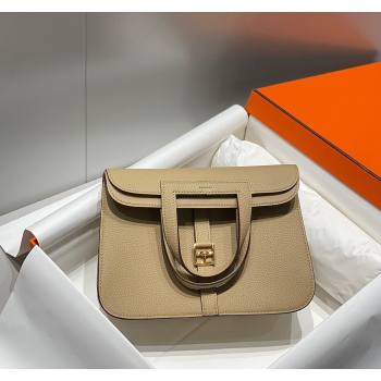 Hermes Halzan 25cm Bag in Togo Calfskin Coat Grey 2024 H092501 (FLB-240925012)