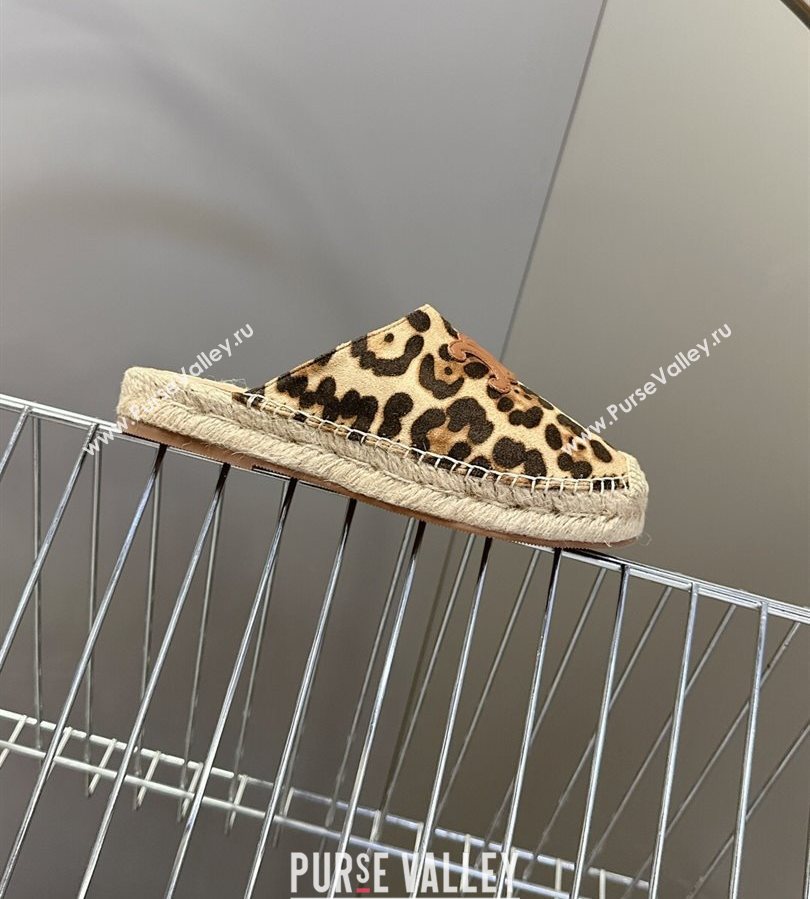 Celine Platform Les Espadrilles Mules in Leopard Printed Hairy Calfskin Brown/Beige 2025 (HQG-250709098)