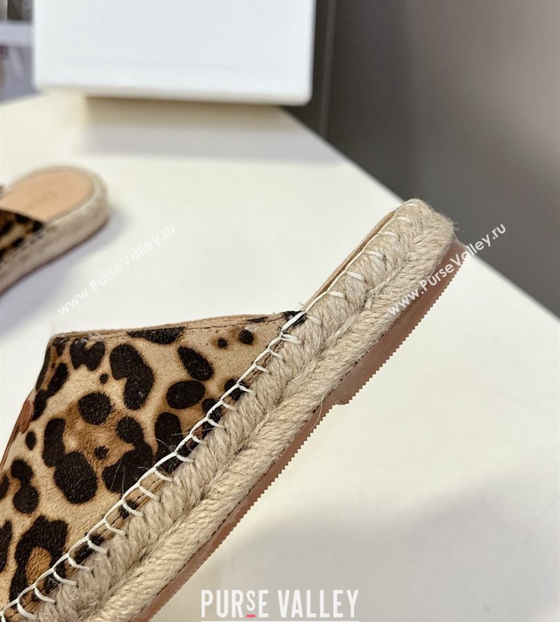 Celine Platform Les Espadrilles Mules in Leopard Printed Hairy Calfskin Brown/Beige 2025 (HQG-250709098)