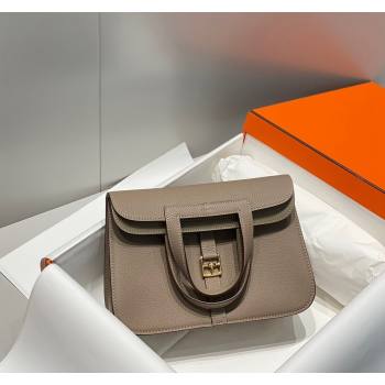 Hermes Halzan 25cm Bag in Togo Calfskin Pitch Grey 2024 H092501 (FLB-240925014)