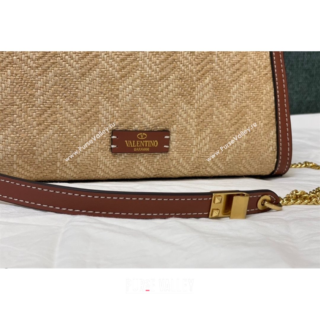 Valentino Small VSLING Straw Top Handle Bag 0530S Beige 2021 (JD-21090932)