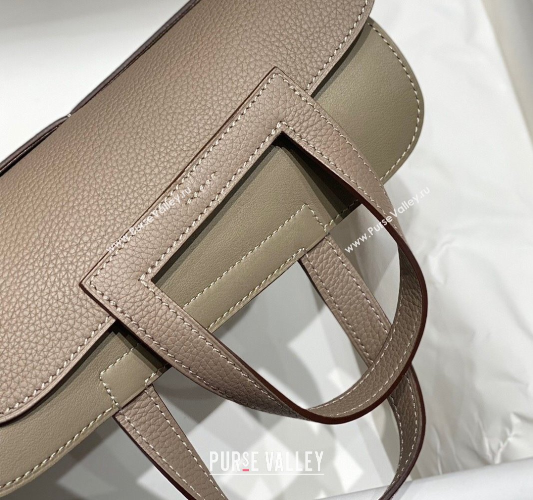 Hermes Halzan 25cm Bag in Togo Calfskin Pitch Grey 2024 H092501 (FLB-240925014)