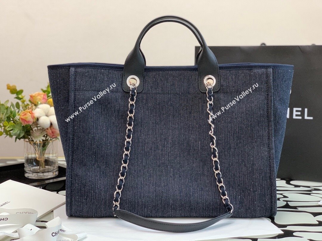 Chanel Deauville Denim Large Shopping Bag A66941 Blue 2022 11 (XING-22010411)