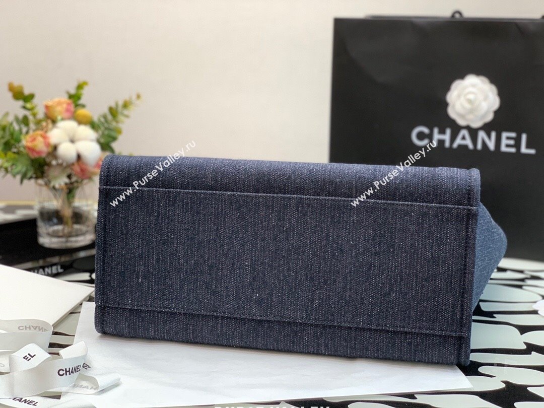 Chanel Deauville Denim Large Shopping Bag A66941 Blue 2022 11 (XING-22010411)