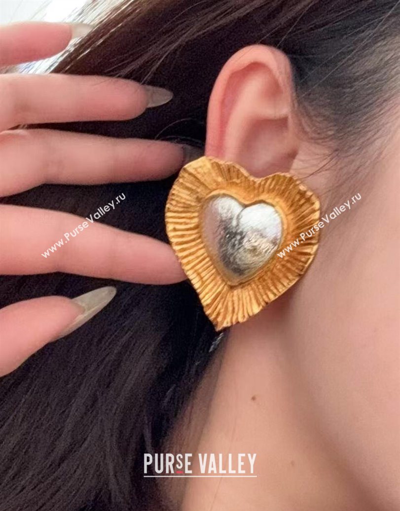 Saint Laurent Heart Clip Earrings 2025 0725 (YF-250725141)