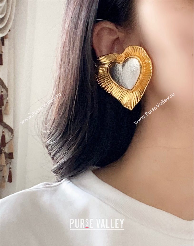 Saint Laurent Heart Clip Earrings 2025 0725 (YF-250725141)