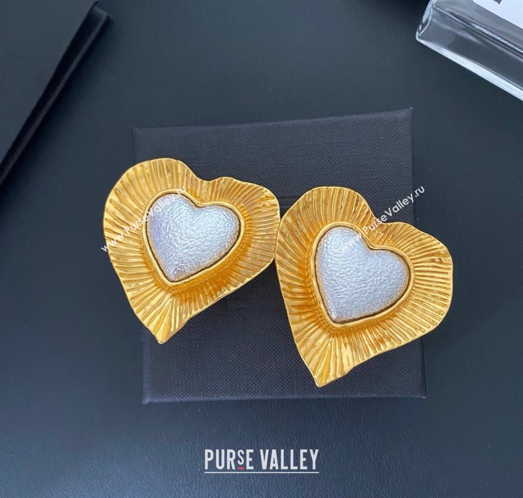 Saint Laurent Heart Clip Earrings 2025 0725 (YF-250725141)