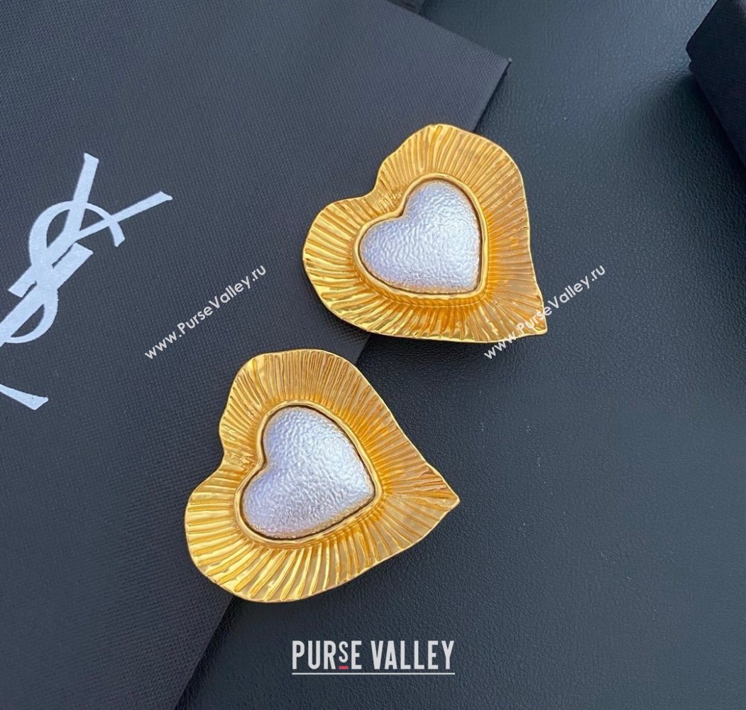 Saint Laurent Heart Clip Earrings 2025 0725 (YF-250725141)