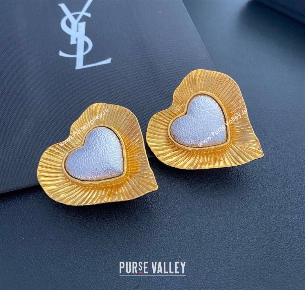 Saint Laurent Heart Clip Earrings 2025 0725 (YF-250725141)
