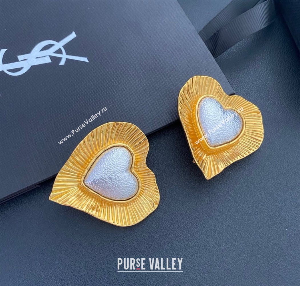 Saint Laurent Heart Clip Earrings 2025 0725 (YF-250725141)