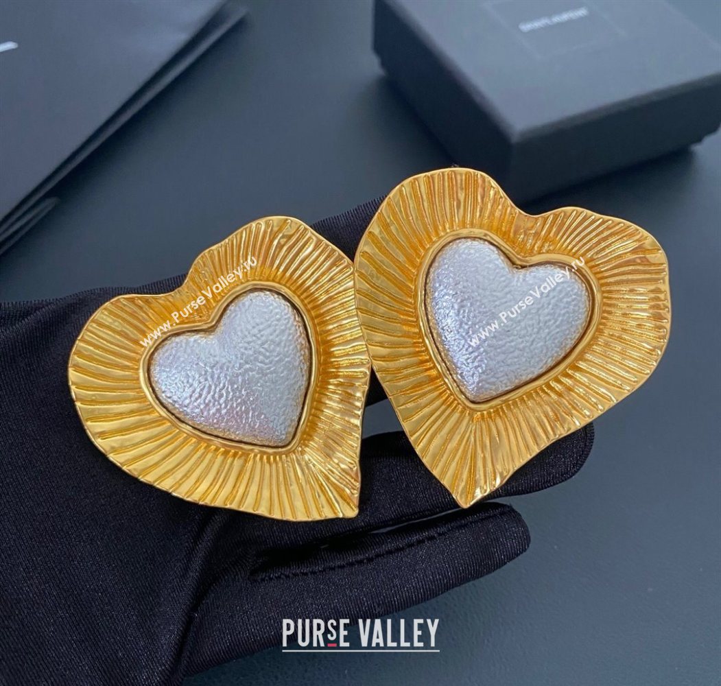 Saint Laurent Heart Clip Earrings 2025 0725 (YF-250725141)