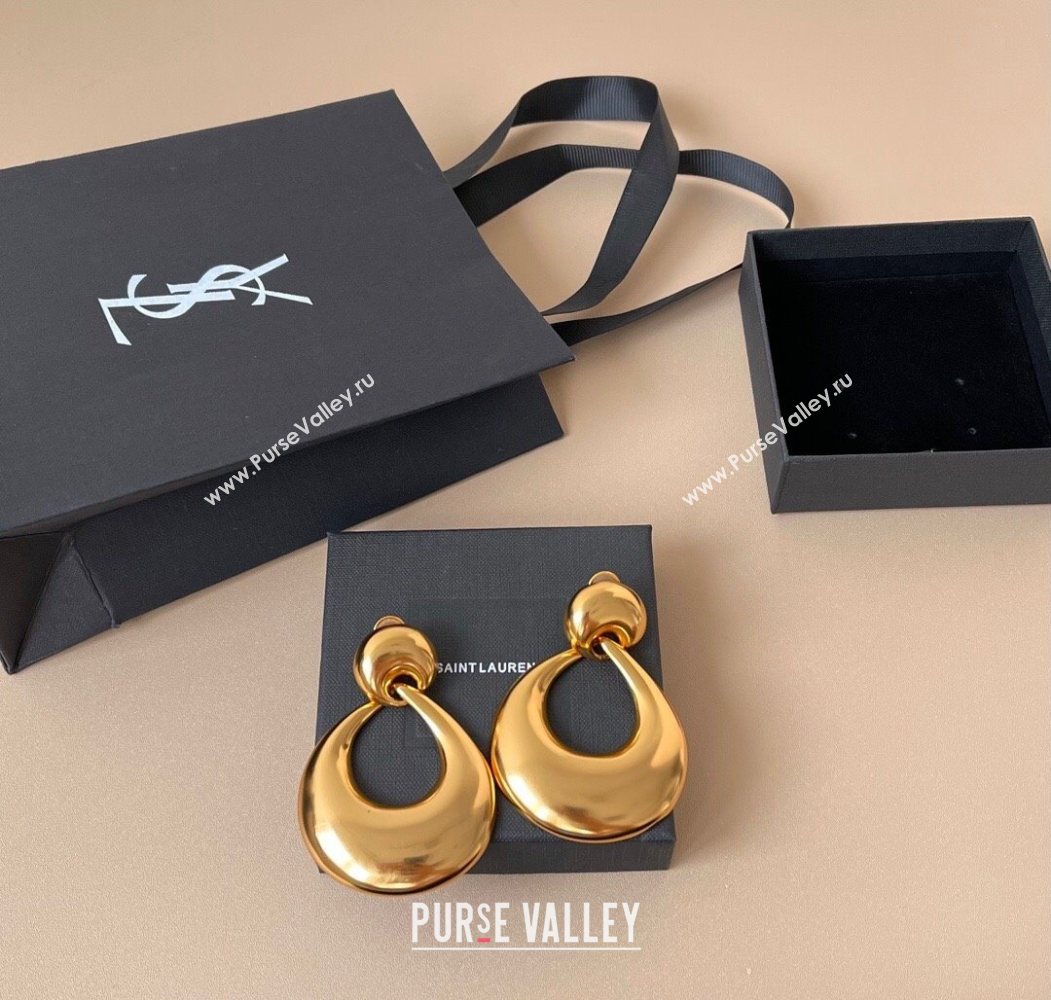 Saint Laurent Half Clip Earrings Gold 2025 0725 (YF-250725142)