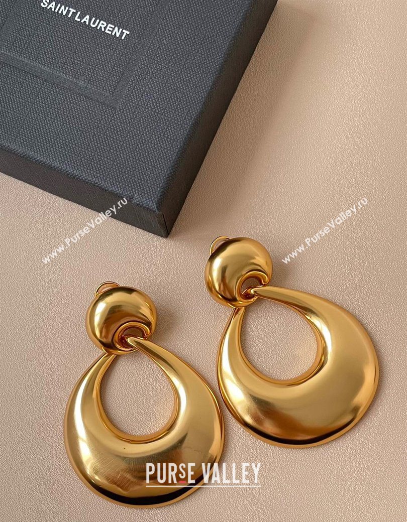 Saint Laurent Half Clip Earrings Gold 2025 0725 (YF-250725142)