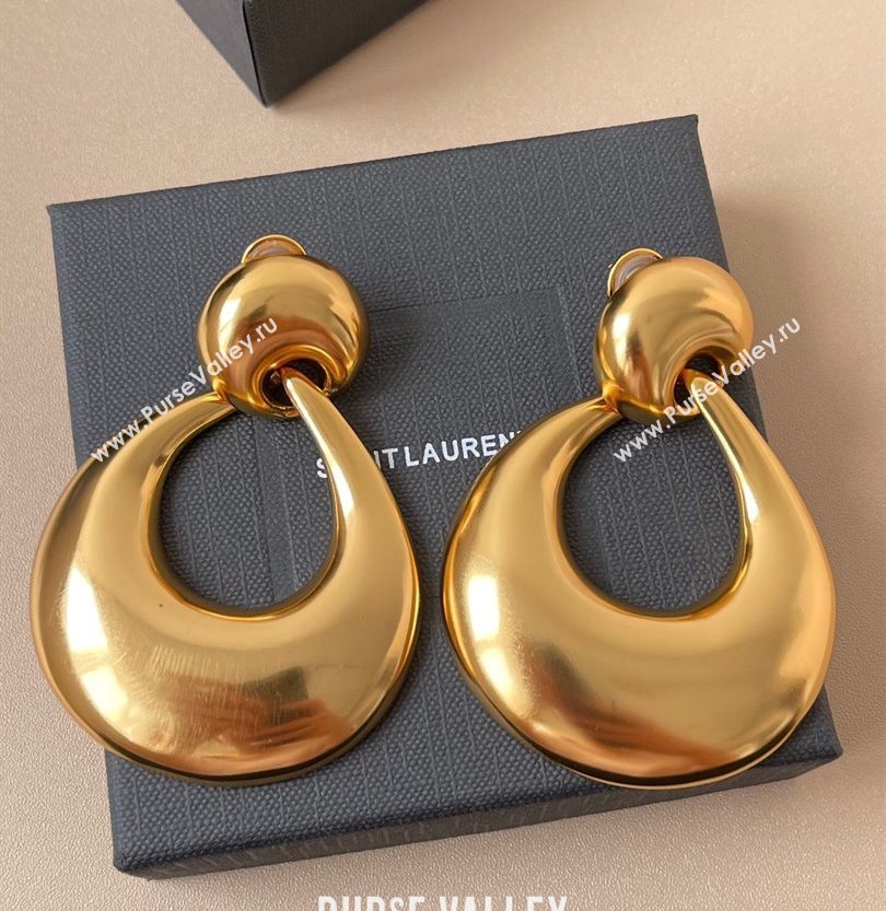Saint Laurent Half Clip Earrings Gold 2025 0725 (YF-250725142)