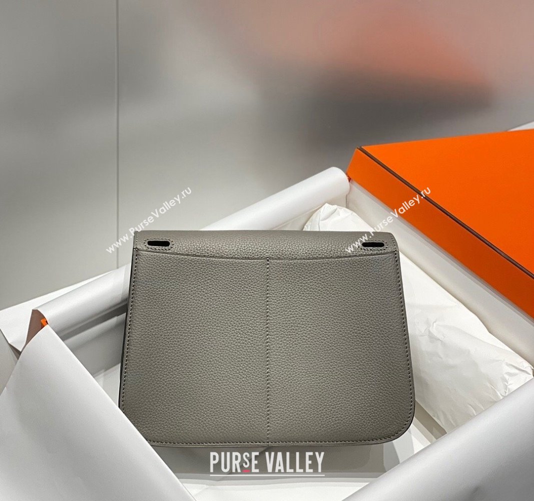 Hermes Halzan 25cm Bag in Togo Calfskin Cloud Grey 2024 H092501 (FLB-240925016)