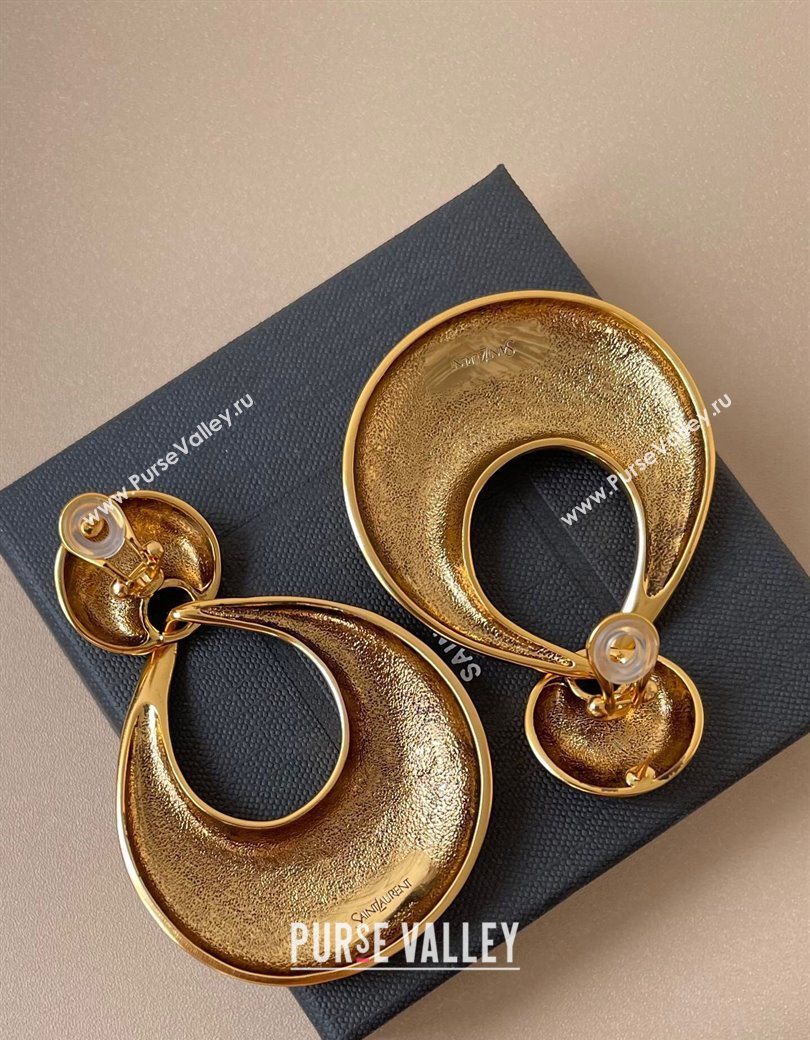 Saint Laurent Half Clip Earrings Gold 2025 0725 (YF-250725142)