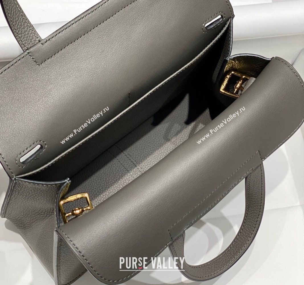 Hermes Halzan 25cm Bag in Togo Calfskin Cloud Grey 2024 H092501 (FLB-240925016)