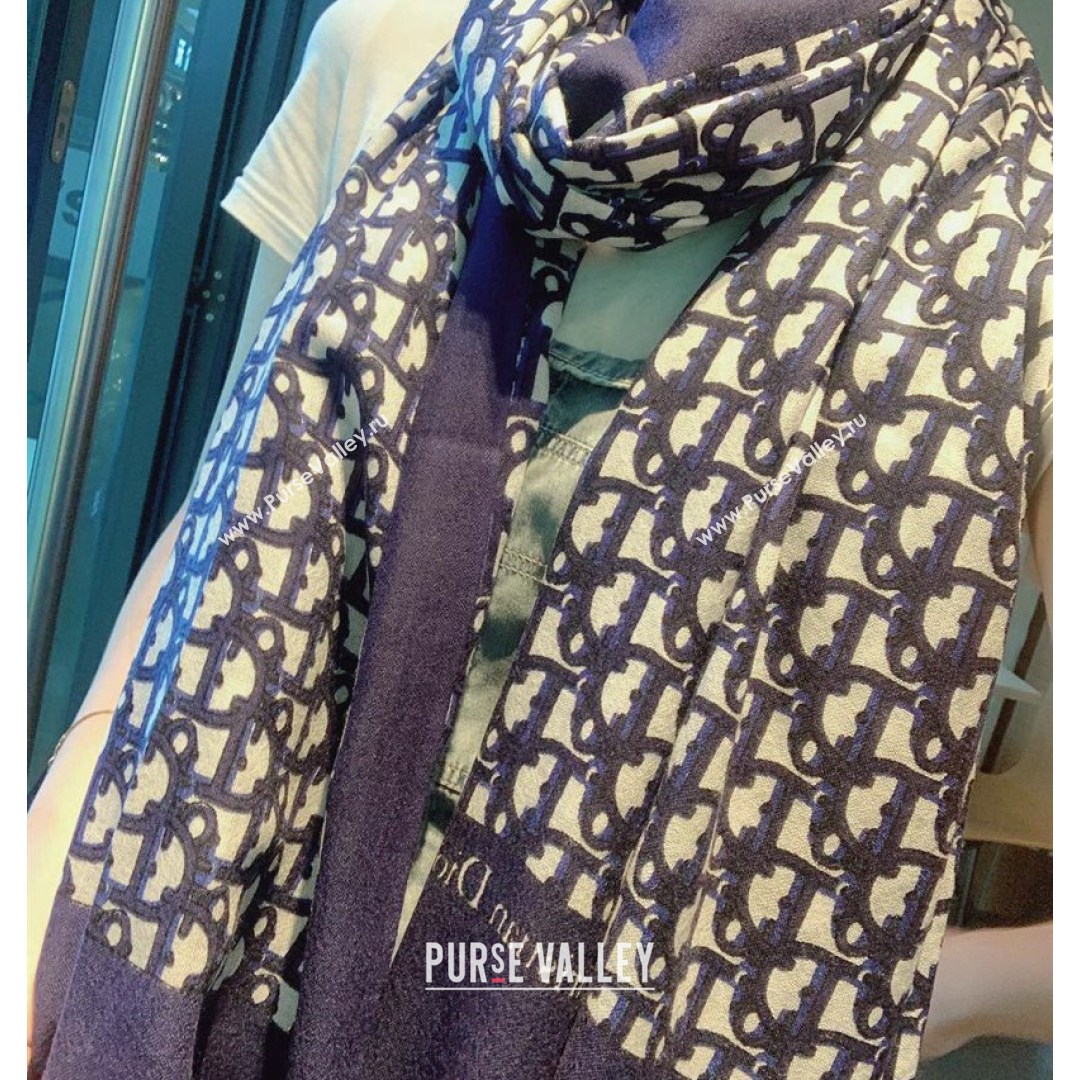 Dior Oblique Scarf 70x180cm Blue 2021 (A-21081818)