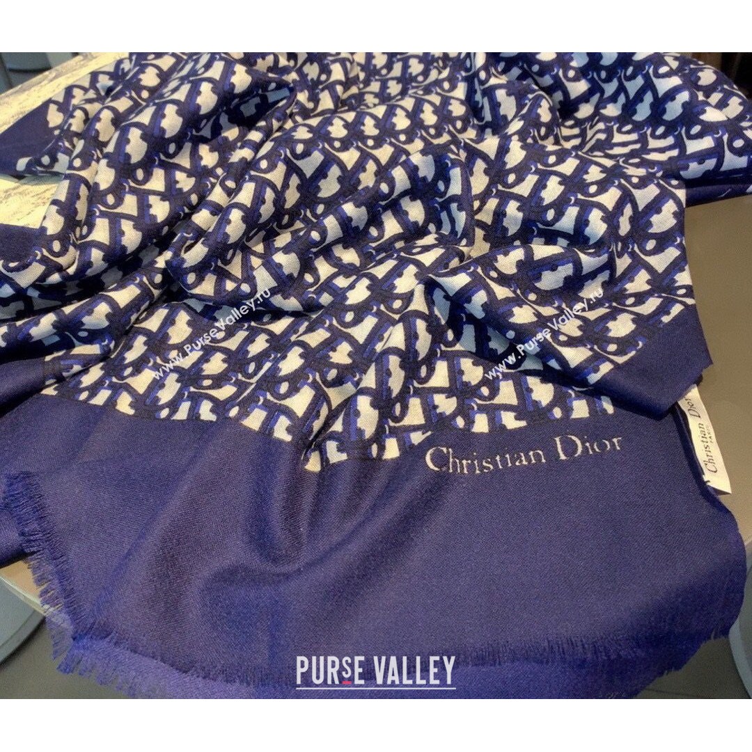 Dior Oblique Scarf 70x180cm Blue 2021 (A-21081818)