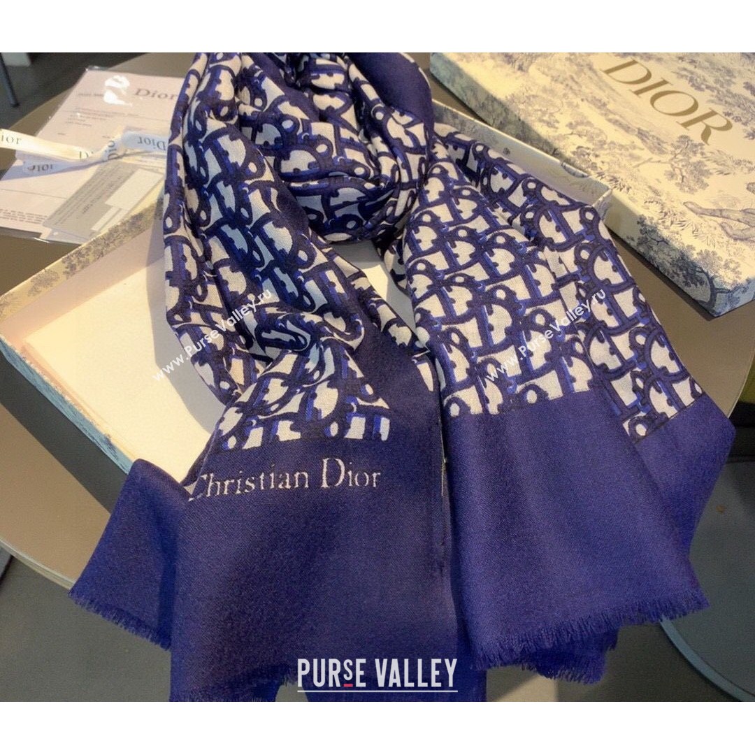 Dior Oblique Scarf 70x180cm Blue 2021 (A-21081818)