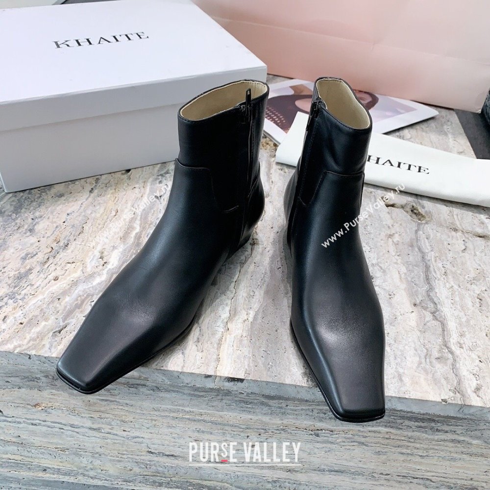 Khaite Marfa Ankle Boot in Calfskin Black 2024 (SY-24092606)