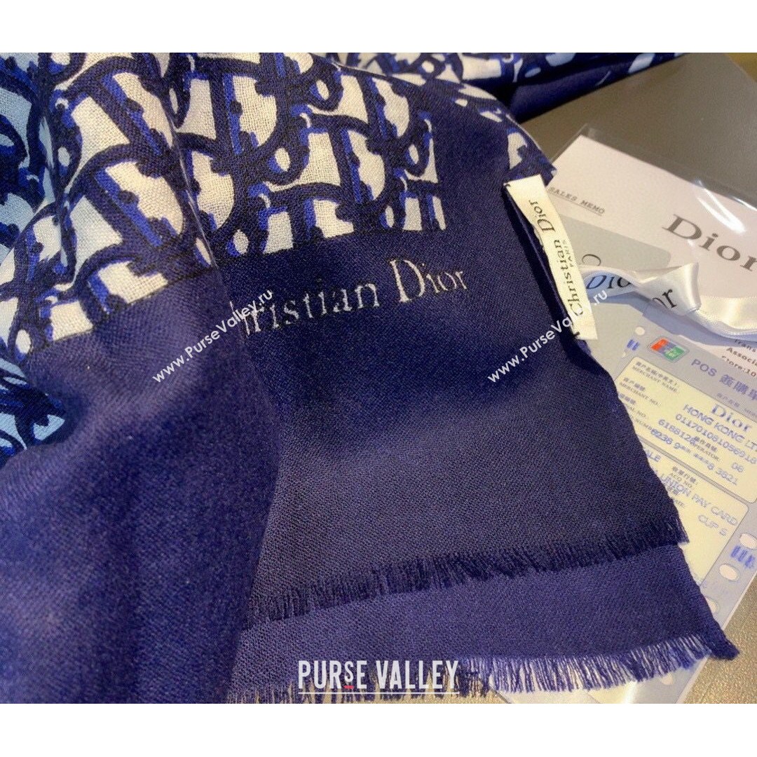 Dior Oblique Scarf 70x180cm Blue 2021 (A-21081818)