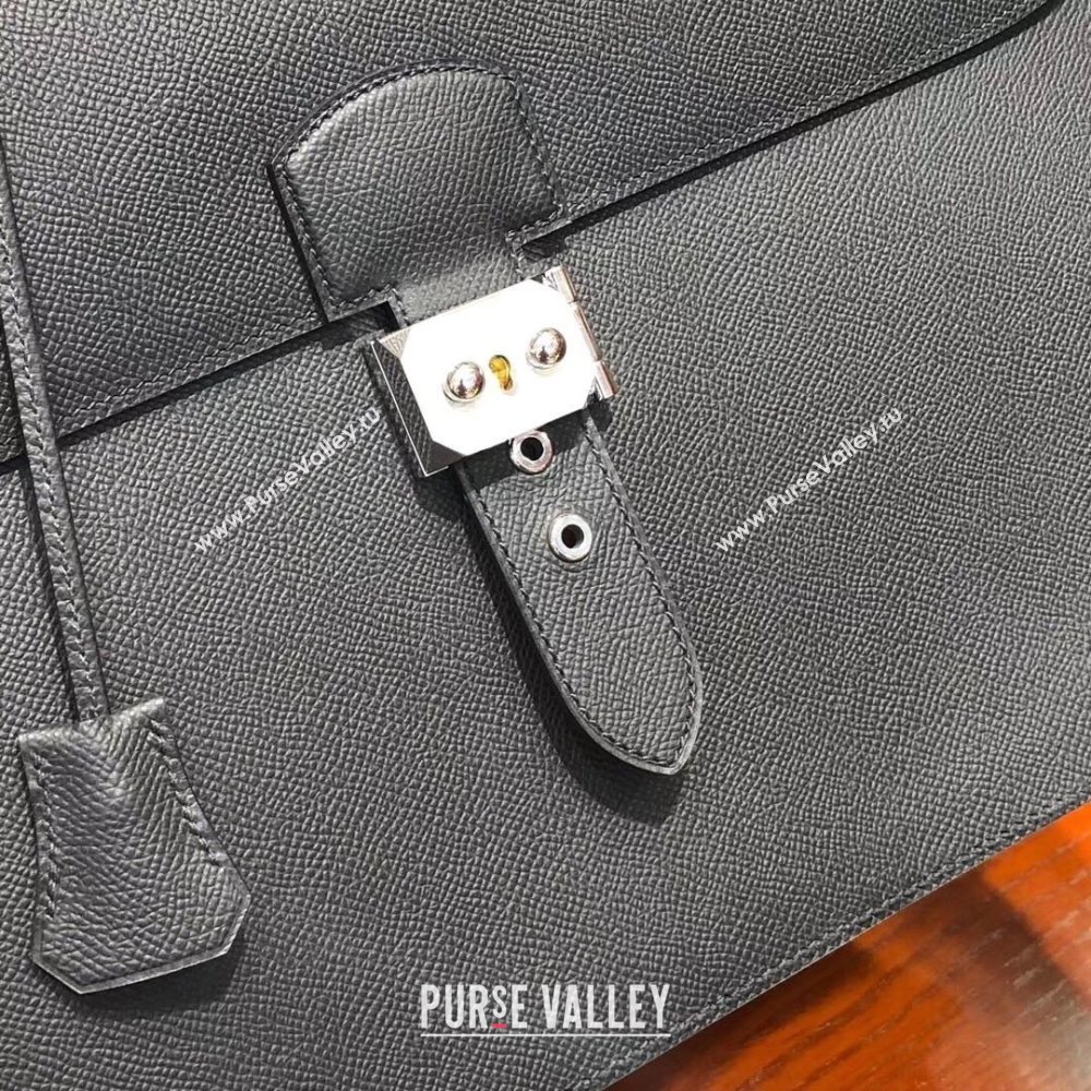 Hermes Sac a Depeches 38 Briefcase in Epsom Leather Black 2024(Full Handmade) (XYA-24082104)