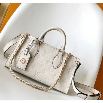 Louis Vuitton OnTheGo East West Tote Bag in Monogram embossed Calfskin M11274 White 2024 (K-24092601)