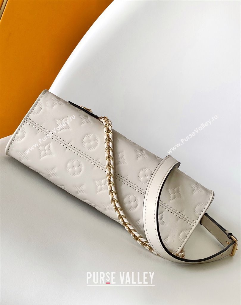 Louis Vuitton OnTheGo East West Tote Bag in Monogram embossed Calfskin M11274 White 2024 (K-24092601)