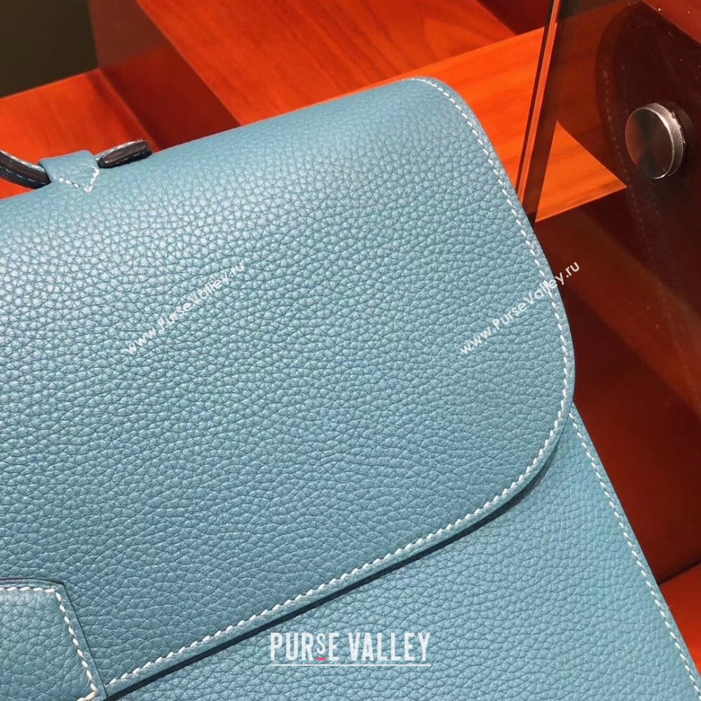 Hermes Sac a Depeches 38 Briefcase in Togo Leather Blue 2024(Full Handmade) (XYA-24082105)