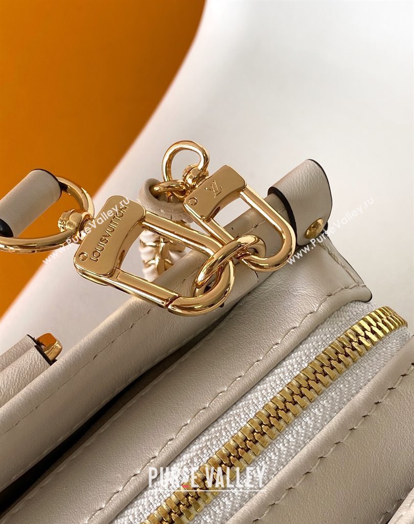 Louis Vuitton OnTheGo East West Tote Bag in Monogram embossed Calfskin M11274 White 2024 (K-24092601)