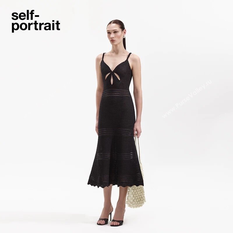 Self-Portrait Knit Dress S042614 Black 2024 (Q-24042614)