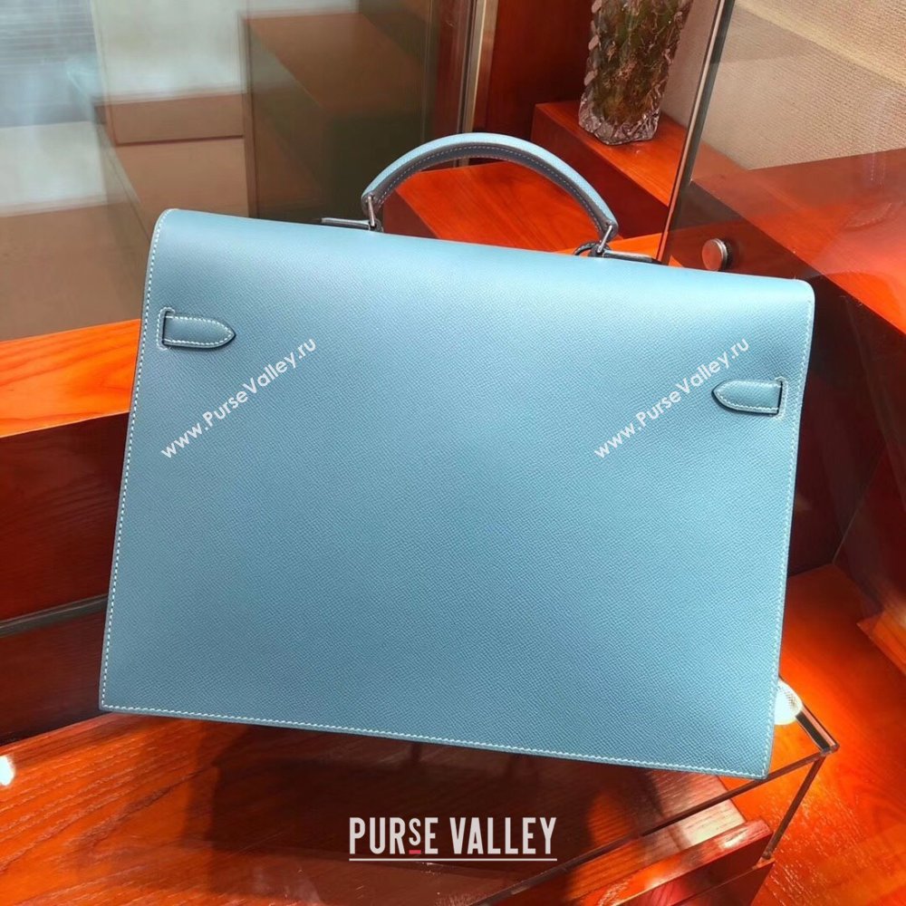 Hermes Kelly 38 Briefcase in Epsom Leather Blue 2024(Full Handmade) (XYA-24082110)